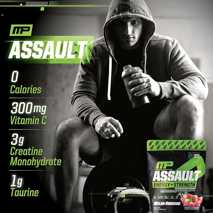 Muscle Pharm Assault Energy & Strength Pre Workout Powder for Men & Women with Beta Alanine