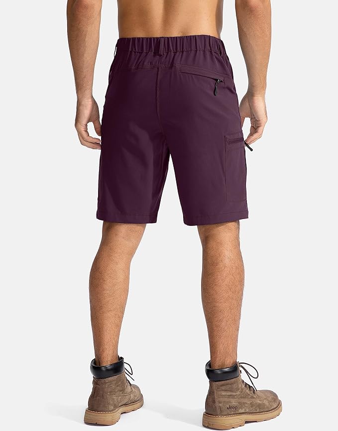 Pudolla Men's Hiking Cargo Shorts 9" Lightweight Outdoor Work Shorts for Men Travel Golf Camping