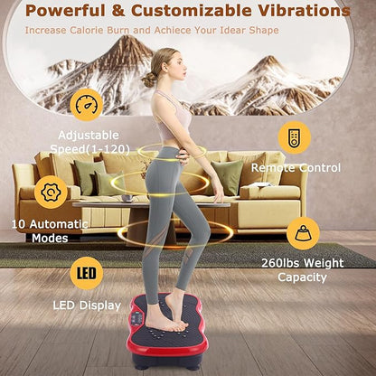 Vibration Plate Exercise Machine, Vibrating Plate Fitness Platform with Remote Control ??Portable