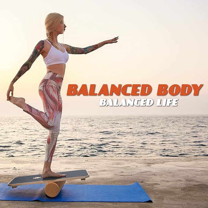 Multi-Optional Wooden Balance Board for all kind of balance tranning, Extra-Large Anti-Slip Wobble