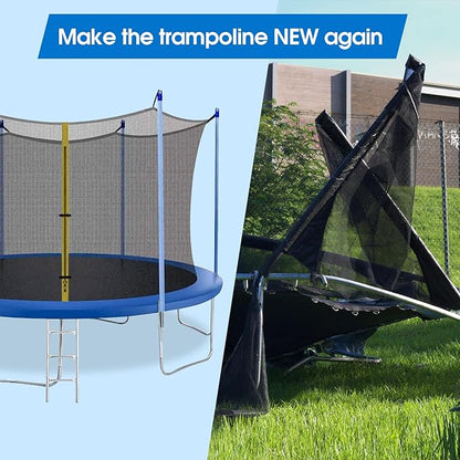 Universal Trampoline Replacement Enclosure Poles Come with Clamps, Screws and Bolts, Plactic Caps