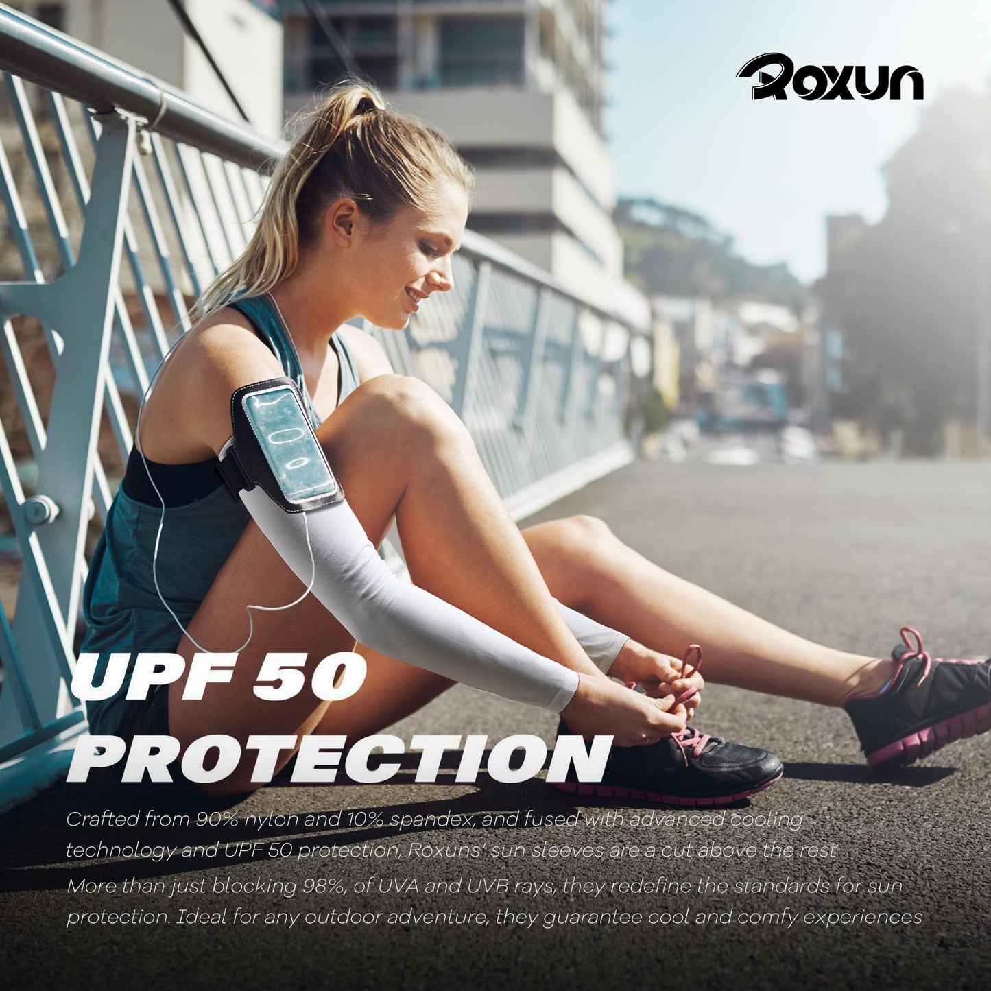 ROXUN Arm Sleeves Cooling UV Sun Protection Sport Compression for Men Women