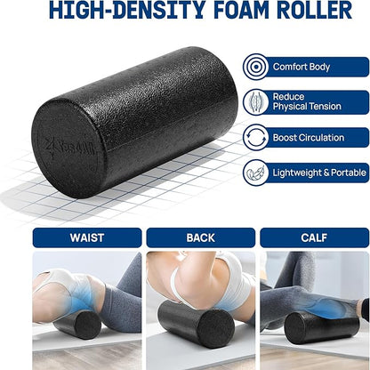 Yes4All High-Density EPP Round Back Roller Foam, Exercise Foam Roller for Yoga, Pilates &
