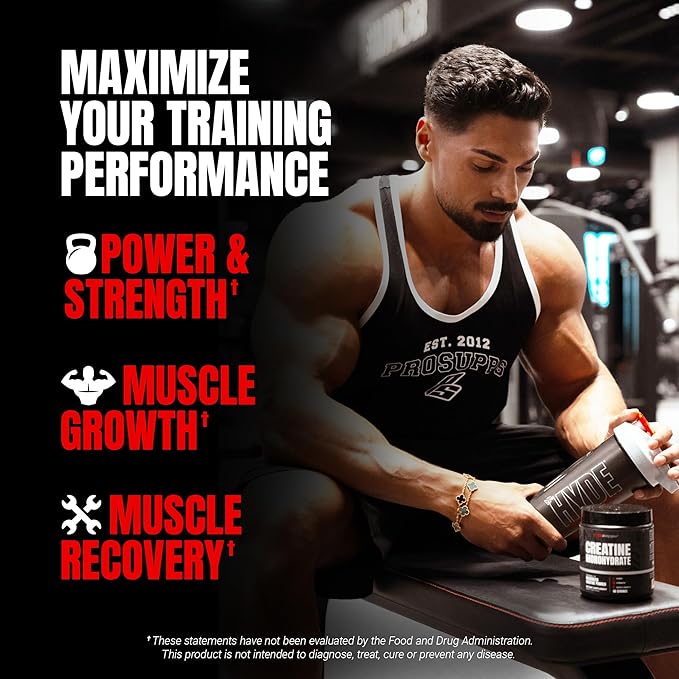 PROSUPPS Creatine Monohydrate Powder for Men & Women, Unflavored - 5000,mg of Micronized Creatine