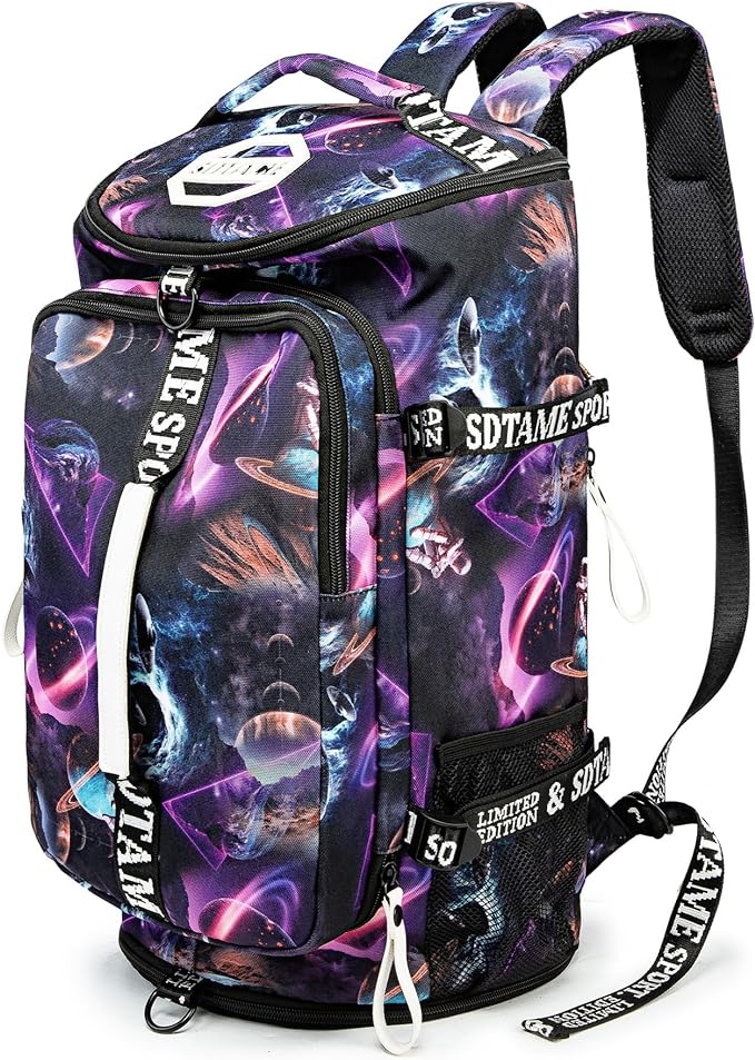Gym Duffle Bag Backpack with Shoe Compartment,4 ways Travel Backpack for Women and