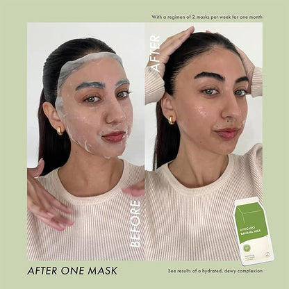 ESW Beauty Avocado Banana Milk - Hydrating Plant-Based Milk Face Mask - Moisturizing with Avocado &