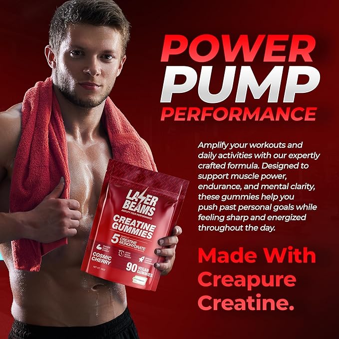 Creatine Monohydrate Gummies for Women & Men - 5g Creapure Creatine per Serving - Vegan, Cosmic