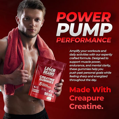 Creatine Monohydrate Gummies for Women & Men - 5g Creapure Creatine per Serving - Vegan, Cosmic