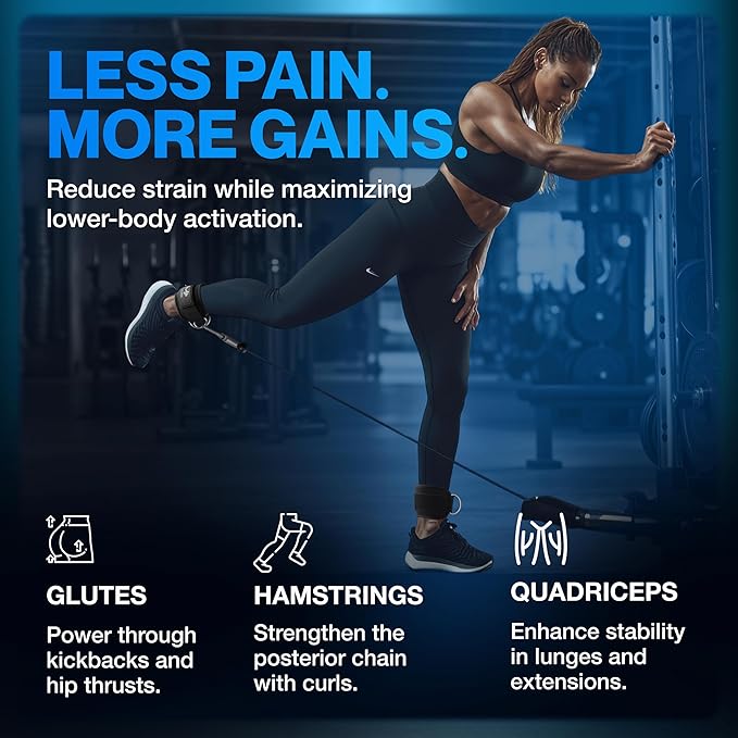 Modvel Gym Ankle Strap for Cable Machines ??Glute & Leg Kickback Ankle Straps for Gym Workouts