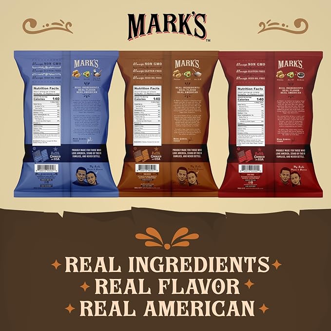MARK’S Kettle Cooked Avocado Oil Potato Chips, Variety Pack – Seed Oil & GMO Free | 3-Flavor