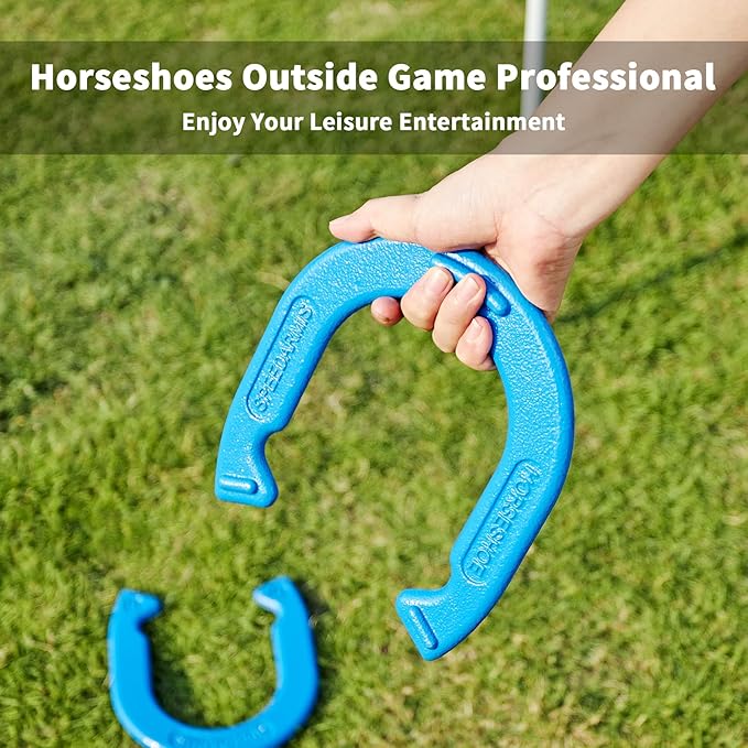 Horseshoes Outside Game Set - Universal Size Lawn Horseshoes Outdoor Games for Parties Beach