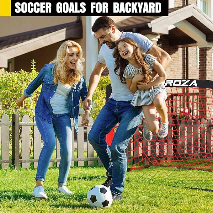 Soccer Goal, Kids Soccer Goals for Backyard Set, 2 Pack of Portable Pop Up Soccer Net with Soccer