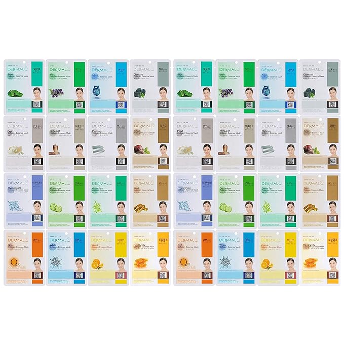 DERMAL Korean Collagen Face Mask ??Hydrating & Soothing Sheet Mask with Panthenol ??Hypoallergenic