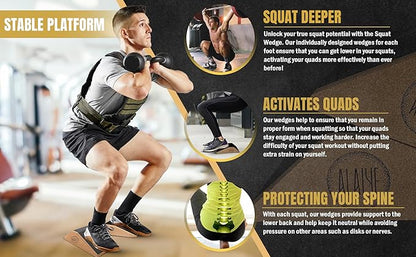 Squat Wedge Blocks (Set of 2) ??Non-Slip Slant Boards for Lower Body Workouts, Ankle and Calf
