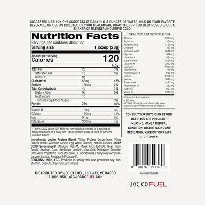 Jocko Fuel Mölk Whey Protein Powder 22g Low Sugar Monk Fruit Blend - Muscle Recovery & Growth