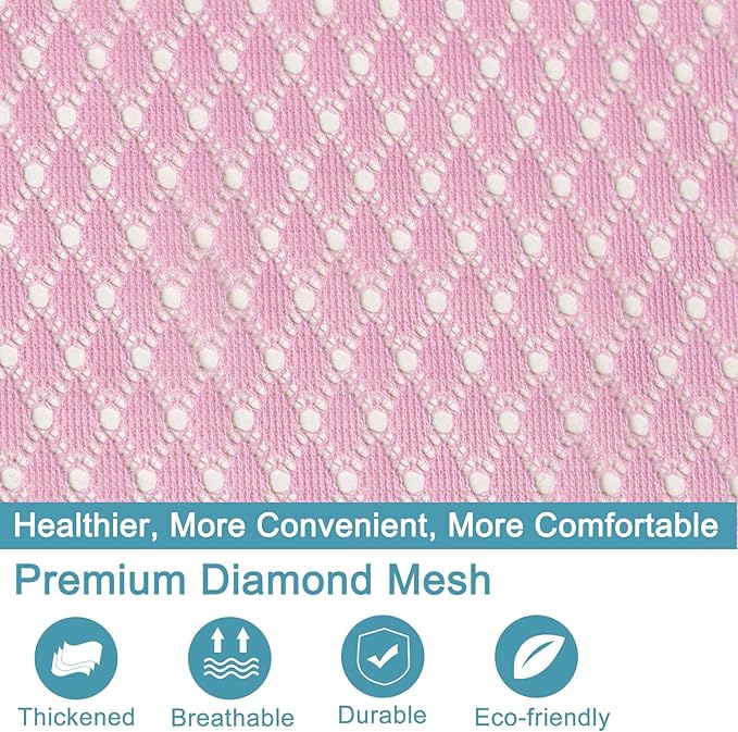 Polecasa Heavy Duty Diamond Large Mesh Laundry Bag with ID Tag and Locking Drawstring Closure - 24