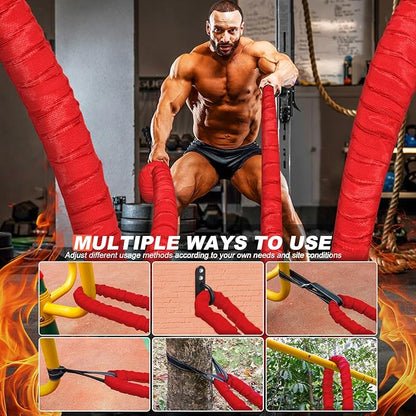 Battle Ropes for Home Gym, Exercise Rope 1.26/1.5inch, 30 40FT Heavy Battle Rope Weighted Battle
