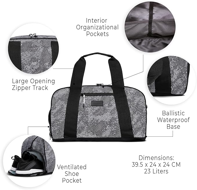 Vooray Burner Gym Duffel Bag, Gym Bag for Women and Men with Shoe Compartment, Weekender, Overnight