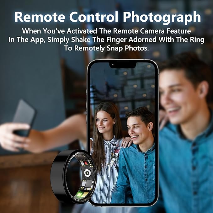 Smart Health Ring for Women Men Fitness Tracker with Heart Rate, Blood Oxygen, Blood Pressure