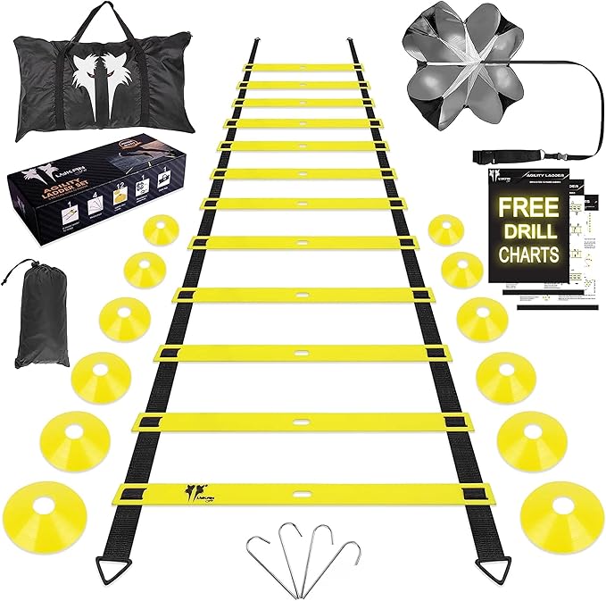 20ft Sports Agility Ladder for Men Women and Kids, Speed Youth Soccer Agility Training Equipment
