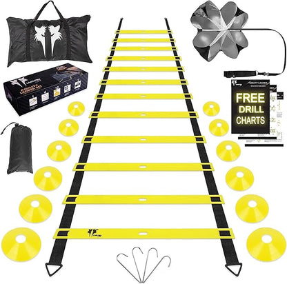 20ft Sports Agility Ladder for Men Women and Kids, Speed Youth Soccer Agility Training Equipment
