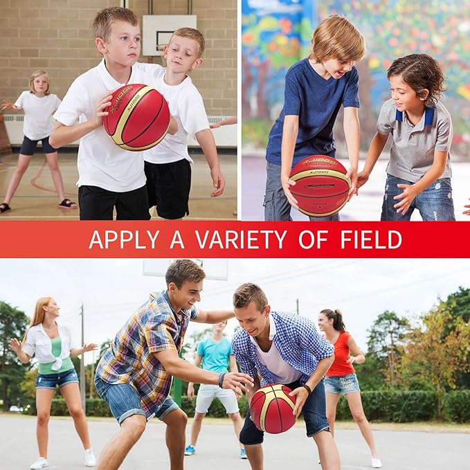 Training Soft Touch Rubber and Faux Leather Fighting Basketball, High Bounce Indoor Outdoor