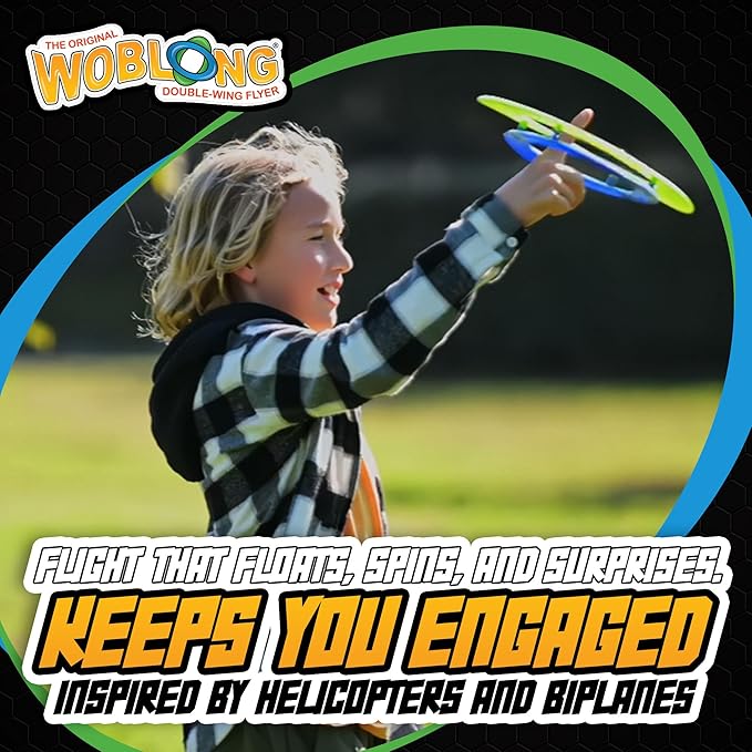 Double Wing Flyer – Aerodynamic Flying Disc for Families & Adults Playing Catch, Sports Toys for