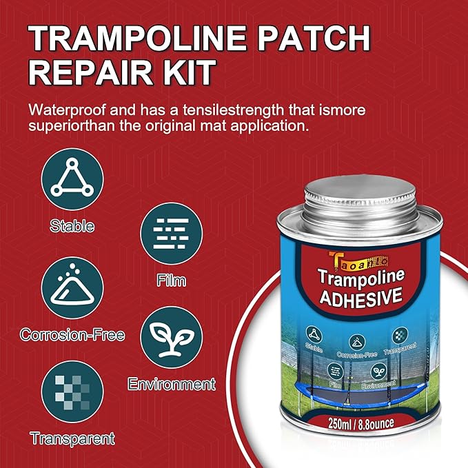 Trampoline Patch Repair Kit, 3 Shape Patches, Upgrade Accessories for Repairing Tears or Holes in