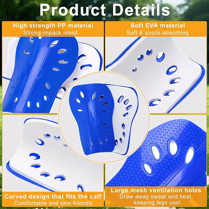 2 Pairs Shin Guards Soccer for Kids,Shin Pads Extra Lightweight Breathable Slide in Shin Guard for