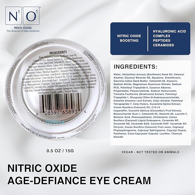 Age-Defiance Eye Cream - Day & Night Moisturizer with Nitric Oxide, Hyaluronic Acid, Complex