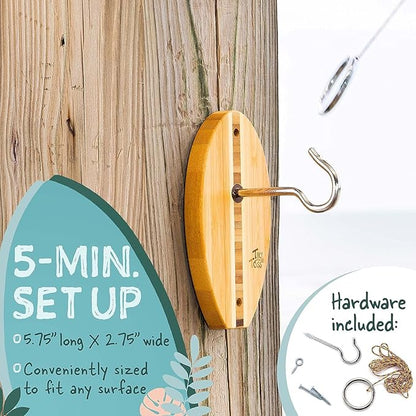 Tiki Toss Ring Toss Game for Adults & Kids - Hook and Ring Games with String and Hooks for