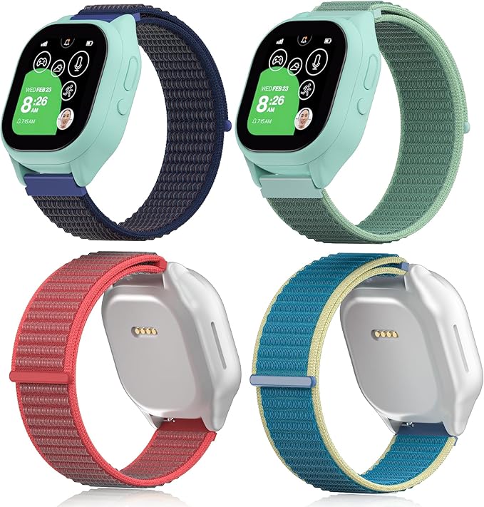 EWUONU 4 pack Adjustable Braided 20mm Band Compatible with Gizmo Watch 3 2 1/Gabb Watch 3e 3 2