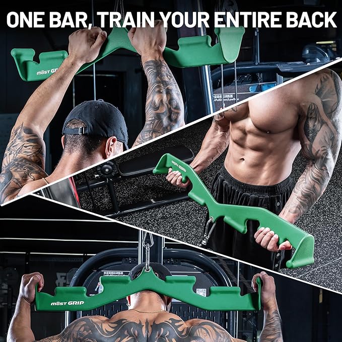 LAT Pull Down Bar with 6 Ergonomic Handles, Neutral Grip LAT Pulldown Attachments for Whole Back