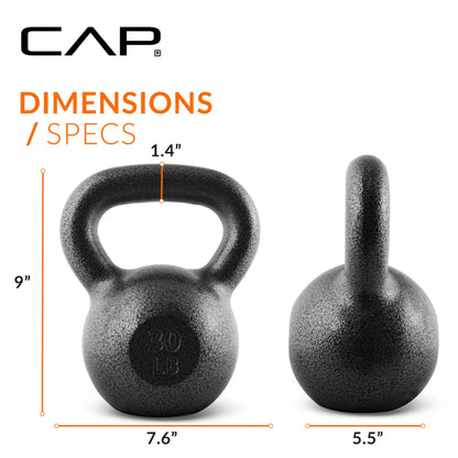 CAP Barbell Cast Iron Kettlebell 80 LB Set | 10 | 15 | 25 & 30 LB