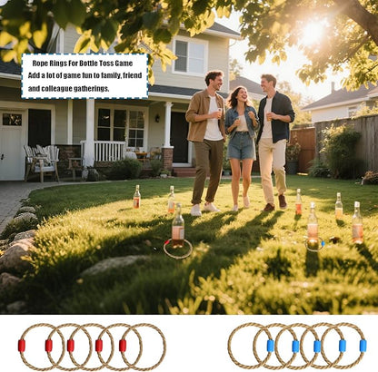 OUTOSS-Rope Toss Ring Replacement Parts (Size-5") for Adults and Kids,Durable Jute Rope Ring Toss