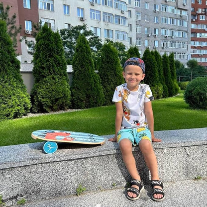 Kids Balance Board with Roller ??Wooden Trainer for Children ??Fun Indoor Core Strength Game