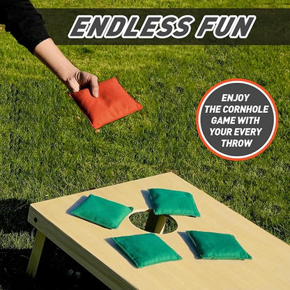 Cornhole Bags Set of 8 Regulation Corn Hole Bean Bags for Cornhole Game, Professional Weather
