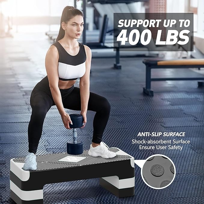 Aerobic Exercise Step, Adjustable Aerobic Stepper for Exercise, Workout Step Platform for Step Up