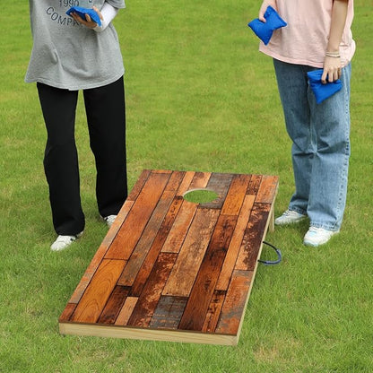 Solid Wood Premium Cornhole Game Set, Bean Bag Toss Game for Tailgate, Outdoor, Backyard