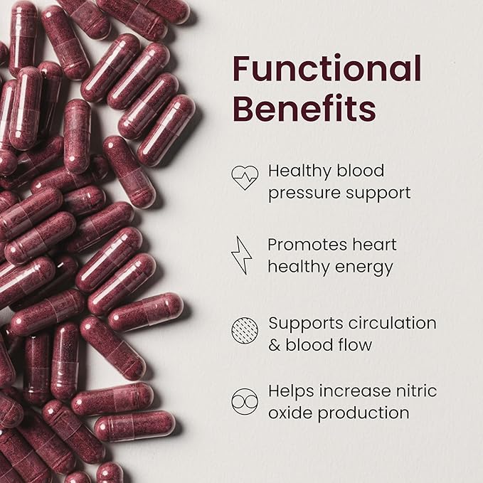 HumanN SuperBeets Beet Root Capsules Quick Release 1000mg, Helps Support Nitric Oxide Production