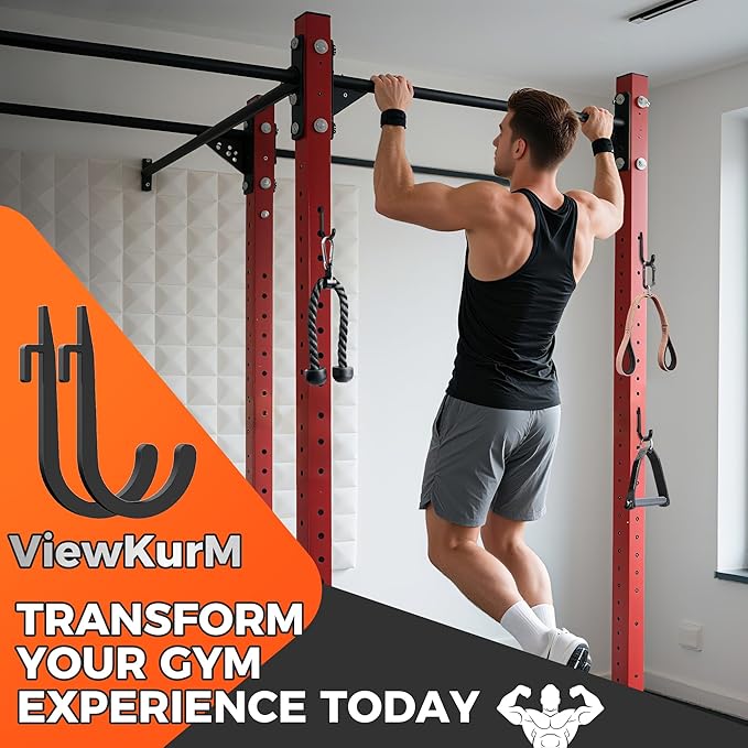 J Hooks for Squat Rack,Squat Rack Attachments for Home Gym Storage,Portale Power Rack Accessories