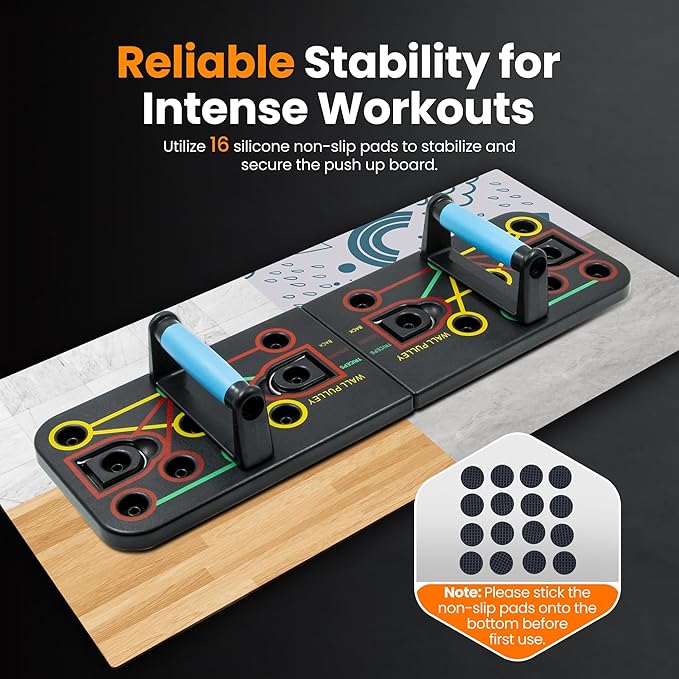 Push-up board, home gym, portable fitness equipment, Pilates bar, and 20 fitness accessories