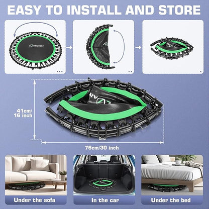 ANCHEER 40" Foldable Mini Trampoline,Max Load 450lbs/550lbs Indoor Trampoline,with 4 Level