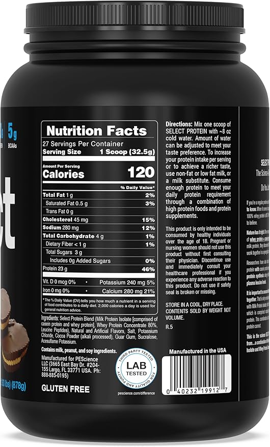 PEScience Select Protein Powder, Whey and Casein Blend, Clean Protein Powder for Women and Men, Low