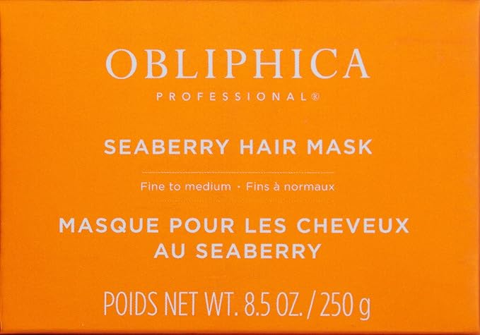 Obliphica Seaberry Hair Mask - Deep Conditioning Hydrating Treatment for Dry and Damaged Hair