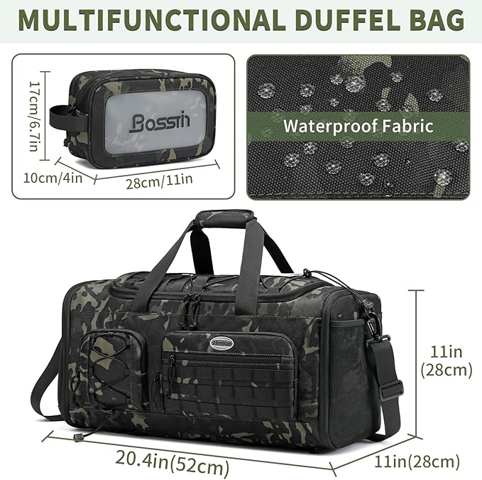 Bosstin Gym Bag for Men & Women,45L Travel Duffle Sports Duffel Bag Gym Weekender Overnight