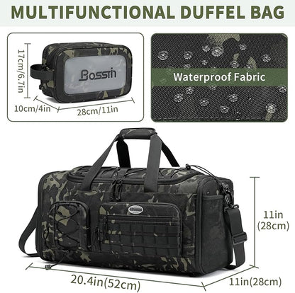 Bosstin Gym Bag for Men & Women,45L Travel Duffle Sports Duffel Bag Gym Weekender Overnight