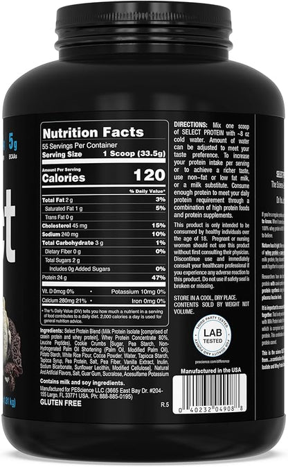 PEScience Select Protein Powder, Whey and Casein Blend, Clean Protein Powder for Women and Men, Low