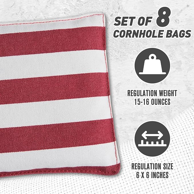 Cornhole Bags Set of 8 Regulation Corn Hole Bean Bags for Cornhole Game, Professional Weather