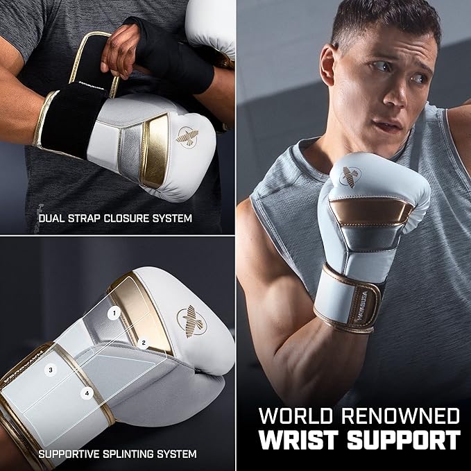 Hayabusa T3 Boxing Gloves for Men and Women Wrist and Knuckle Protection, Dual-X Hook and Loop
